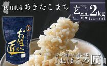 秋田県産おばこの匠あきたこまち　2kg （2kg×1袋）玄米【令和5年産】