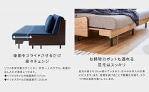 ソファベッド 3人掛け エスタート 180cm：ヴィンテージナチュラル×グレー【モーブル】【大川家具】