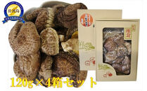 肉厚!佐渡産高級どんこしいたけ（120g）×4箱セット