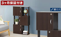 ラック&nbsp;鍵付き&nbsp;3段&nbsp;ブラウン&nbsp;AKU101338302