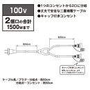 43819800 屋外用2分岐ケーブル1500W