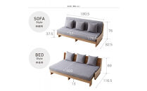 トゥデイ2&nbsp;ソファベッド&nbsp;180cm&nbsp;同色らくらくカバー付き：NA×グレー【モーブル】【大川家具】