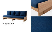 トゥデイ2&nbsp;ソファベッド&nbsp;200cm&nbsp;同色らくらくカバー付き：NA×ネイビー【モーブル】【大川家具】