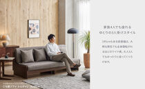 トゥデイ2&nbsp;ソファベッド&nbsp;200cm&nbsp;同色らくらくカバー付き：BR×グレー【モーブル】【大川家具】