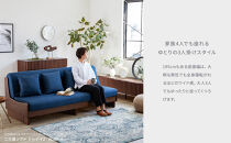 トゥデイ2&nbsp;ソファベッド&nbsp;200cm&nbsp;同色らくらくカバー付き：BR×ネイビー【モーブル】【大川家具】