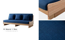 トゥデイ2&nbsp;ソファベッド&nbsp;180cm&nbsp;同色らくらくカバー付き：NA×ネイビ【モーブル】【大川家具】
