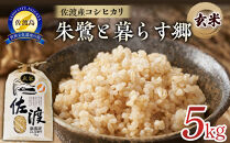米 玄米 朱鷺と暮らす郷 佐渡産 コシヒカリ ( 5kg ) 【令和6年産】