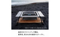 【鎌倉天幕】GL&nbsp;TABLE&nbsp;800&BBQ&nbsp;UNIT&nbsp;天然木テーブル＆ステンレス天板(火床台仕様)セット&nbsp;KTM-T80＆KTM-BT80