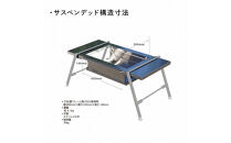 【鎌倉天幕】GL&nbsp;TABLE&nbsp;800&BBQ&nbsp;UNIT&nbsp;天然木テーブル＆ステンレス天板(火床台仕様)セット&nbsp;KTM-T80＆KTM-BT80