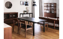 【開梱設置】高野木工&nbsp;LAITON&nbsp;レトン&nbsp;ダイニングテーブル&nbsp;ホワイトオーク／黒塗装&nbsp;W180×D90【10年保証】