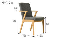 Balva&nbsp;ダイニングチェア&nbsp;半肘&nbsp;ハーフアーム&nbsp;ホワイトオーク無垢&nbsp;合皮&nbsp;ファブリック&nbsp;大川市&nbsp;貞苅椅子製作所