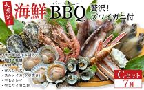 大満足！京丹後・海鮮BBQ　Cセット　贅沢生ズワイガニ付き　7種23品（4～5人前）