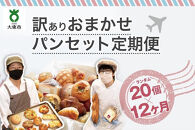 【12か月定期便】おまかせパン20個の詰め合わせ 訳ありパンセット（冷凍）