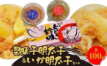 数の子明太子&いか明太子セット(各100g)＜博多徳永とくとく珍味＞ 【福岡 返礼品 支援品 食べ物 食品 ご当地グルメ お取り寄せグルメ 数の子明太 イカ明太 魚 数の子 かずのこ いか 魚卵 緊急支援 送料無料 CA032】