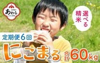 【玄米】【令和5年産】《定期便6回》にこまる 5kg×2袋 10kg（計60kg）