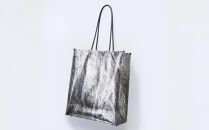 【KENTO HASHIGUCHI × 伝統工芸士】手もみ銀箔 ショッパーバッグ 縦（shopper bag）