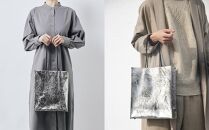 【KENTO HASHIGUCHI × 伝統工芸士】手もみ銀箔 ショッパーバッグ 縦（shopper bag）