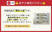 【数量限定】有頭うなぎ白焼き3尾セット（合計450g以上）