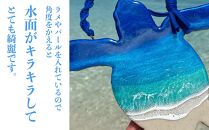 海アート レジンアート 海パネル 海亀（約 32cm × 25cm）