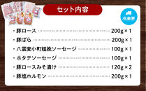 八雲ブランド 八雲麦小町豚バーベキューセット7点詰め合わせ（ロース・ソーセージ等）【 八雲麦小町豚 バーベキュー セット 詰め合わせ 豚ロース 豚ばら ソーセージ 豚ロースみそ漬け 豚塩ホルモン BBQ 焼肉 焼き肉 豚肉 肉加工品 豚肉加工品  八雲町 北海道 】