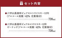 六甲山蒸溜所ウイスキー２本セット（ピュアモルトウイスキー12年＆ピュアモルトウイスキー１２年ピーテッド）