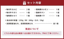 特製 焼肉セット D(醤油たれ・塩たれ付) 全6種 計1.75kg カルビ サガリ セセリ ホルモン 牛タン 豚バラ