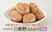 紀州南高梅　口熊野（はちみつ）1kg　塩分約8％