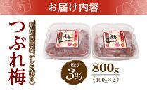 紀州南高梅《つぶれ梅セット》しそ漬け梅 塩分3%(800g)【白浜グルメ市場】