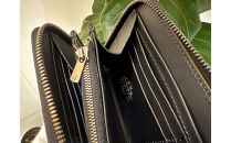 【極上】クロコダイルラウンドファスナー長財布 マットBLK