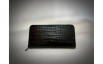 【極上】クロコダイルラウンドファスナー長財布 マットBLK