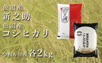 ＜令和6年産＞中魚沼産「新之助」2kg ＋ 魚沼産コシヒカリ「金印」2kg 食べ比べセット