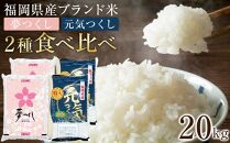 ＜令和7年産＞福岡県産米食べ比べ&nbsp;白米セット「夢つくし」「元気つくし」2種類　計20kg&nbsp;【米&nbsp;ブランド米&nbsp;ブランド&nbsp;白米&nbsp;元気つくし&nbsp;夢つくし&nbsp;令和7年産&nbsp;家庭用&nbsp;&nbsp;お取り寄せ&nbsp;お土産&nbsp;福岡県産&nbsp;取り寄せ&nbsp;グルメ&nbsp;福岡県&nbsp;筑前町&nbsp;CE032】