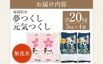 ＜令和7年産＞福岡県産米食べ比べ&nbsp;無洗米セット「夢つくし」「元気つくし」2種類　計20kg&nbsp;【米&nbsp;ブランド米&nbsp;ブランド&nbsp;白米&nbsp;無洗米&nbsp;元気つくし&nbsp;夢つくし&nbsp;令和7年産&nbsp;家庭用&nbsp;&nbsp;お取り寄せ&nbsp;お土産&nbsp;福岡県産&nbsp;取り寄せ&nbsp;グルメ&nbsp;福岡県&nbsp;筑前町&nbsp;CE033】