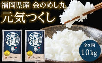 【令和7年度】『定期便（隔月発送）』福岡県産めし丸元気つくし10kg(5kg×2袋)全3回