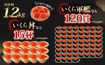 北海道産 出来立ていくら醤油漬け 約200g×6パック(合計 約1.2kg)