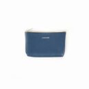 MASSTARD -MINIMAL LEATHER POUCH SMALL-NAVY