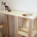 ハンドメイド パイン材キャットタワー（基本ユニット+オプションA） 木製 猫グッズ 猫用品