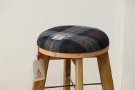 ハイスツール 【ネイビー&グレーチェック×ブラウン】HARRIS TWEED（ハリスツイード）家具