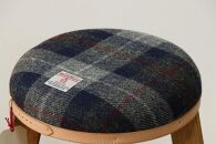 ハイスツール 【ネイビー&グレーチェック×ブラウン】HARRIS TWEED（ハリスツイード）家具