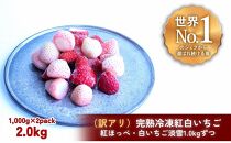 【訳アリ/食べ比べ】完熟冷凍苺「紅ほっぺ&淡雪 1.0kg×2種類」化粧箱入【果実まるごとアイス】