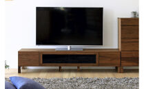 【開梱設置】高野木工 LECCE レッチェ 164TVボード ウォルナット  (黒ガラス) 【10年保証】