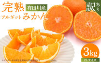 完熟 アルギット みかん 3kg 2L 大玉サイズ 訳あり | 年内発送 可 先行予約 みかん 有田みかん 甘い おいしい ジューシー 皮 薄い 完熟 期間限定 フルーツ 果物 人気 おすすめ こだわり ギフト 旬 お取り寄せ 送料無料 和歌山