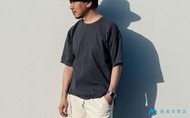 【YAMASHIRO】藤巻百貨店別注 綿100％フリーサイズTシャツ（京ちぢみ・ネイビー）