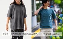 【YAMASHIRO】藤巻百貨店別注 綿100％フリーサイズTシャツ（京ちぢみ・ネイビー）