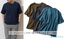 【YAMASHIRO】藤巻百貨店別注 綿100％フリーサイズTシャツ（京ちぢみ・ネイビー）