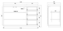 大川家具 ジャギー120リビングボード ウォールナット 台輪