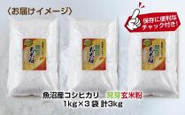 魚沼産 コシヒカリ 発芽玄米粉 1kg×3袋 計3kg 玄米  グルテンフリー 小麦不使用 アレルギー GABA お取り寄せ 菓子 パン ケーキ ギフト 送料無料 コパフーズ 新潟県 南魚沼市