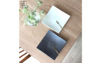 匠&nbsp;－TAKUMI－【信楽焼】スクエアプレート2枚(ホワイト・ブラック)　mu-001