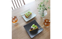 匠&nbsp;－TAKUMI－【信楽焼】スクエアプレート2枚(ホワイト・ブラック)　mu-001