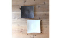 匠&nbsp;－TAKUMI－【信楽焼】スクエアプレート2枚(ホワイト・ブラック)　mu-001